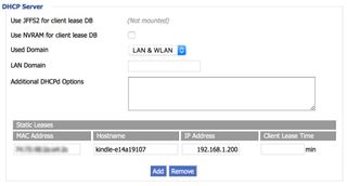 DD-WRT static lease