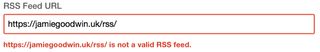 MailChimp RSS Feed Error